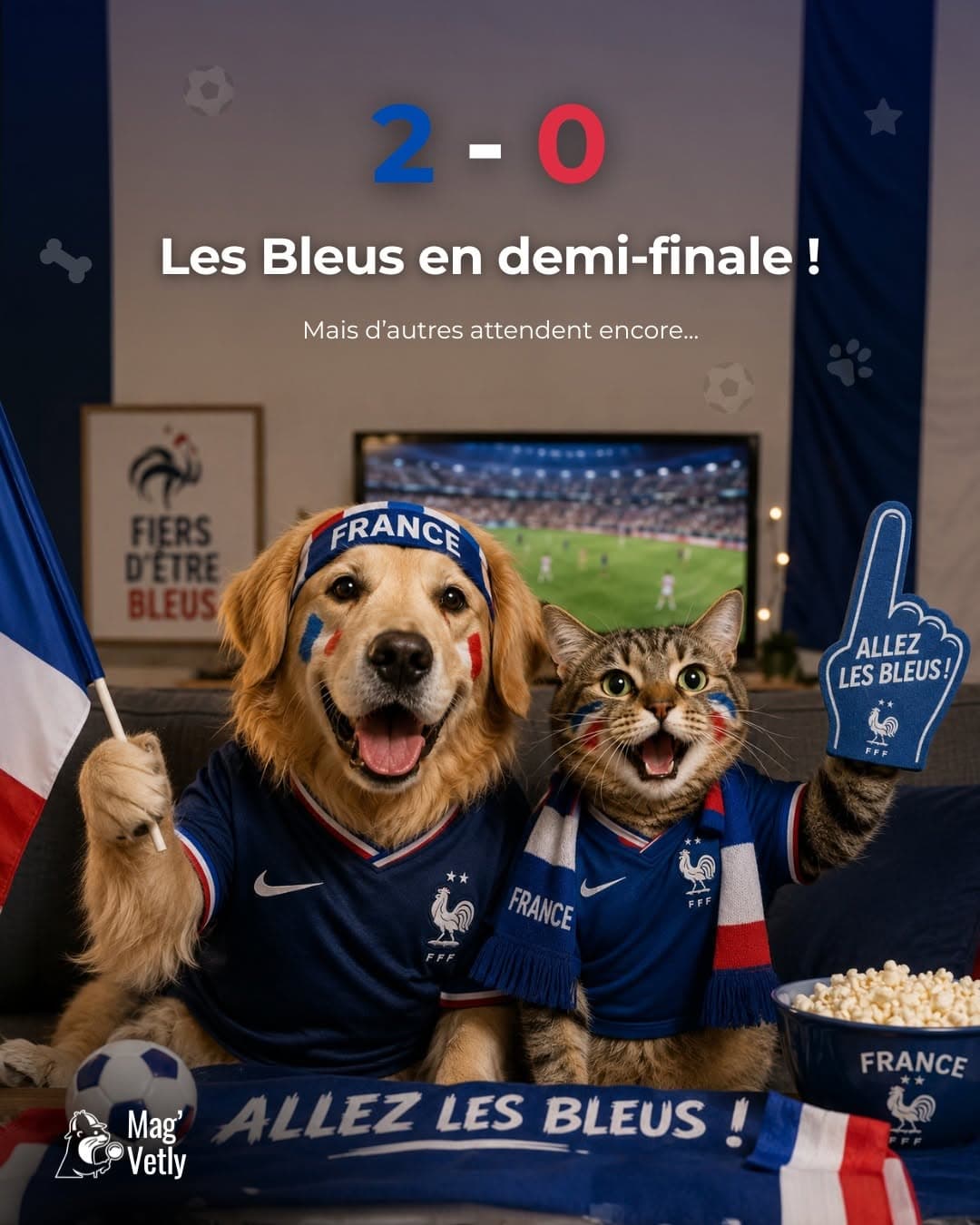 Les Bleus en demi-finale, et vos supporters à 4 pattes